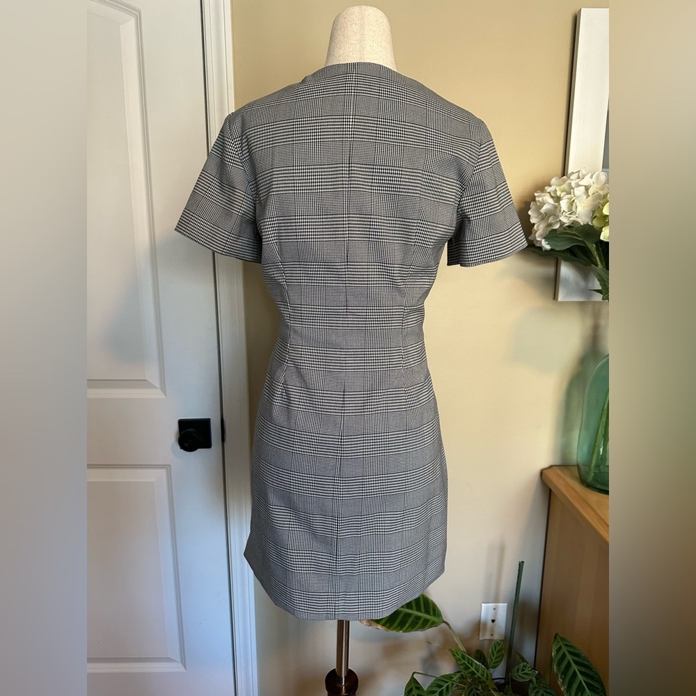 The A&F Mara Short-Sleeve Vest Mini Dress Gray Plaid size XS - Picture 3 of 3